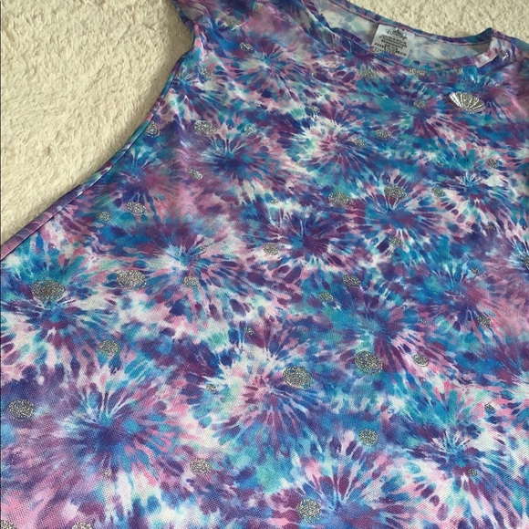 Disney Ily Purple Blue Mesh Swim Cover Up 5/6 GUC Tie Dye - Picture 6 of 15